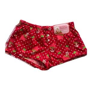 Strawberry Shortcake Juniors L Sleep Shorts 2-Pack Red Polka Dot Pink Gingham